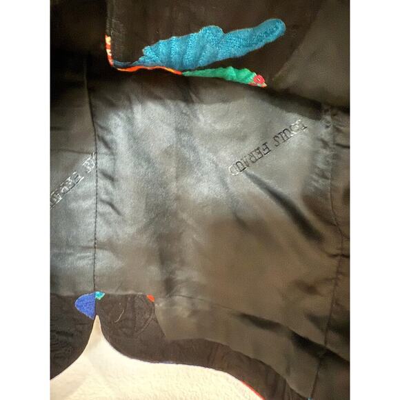 Vintage 90s/80s Louis Feraud Short Sleeve Blazer Abstract Butterfly Cotton 12 - Picture 7 of 11